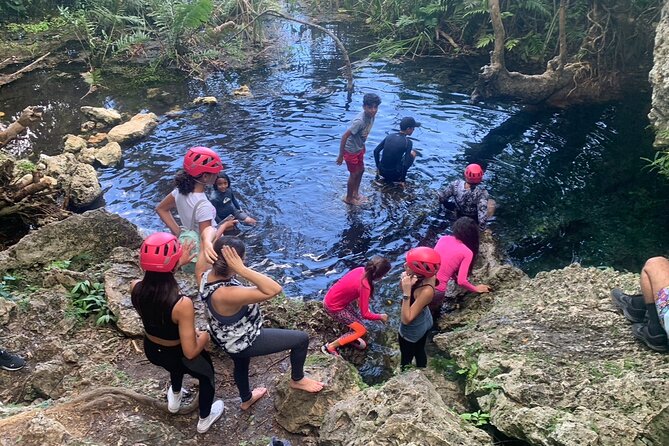 Adventure in Cave and the Guayaney Spring - Entering the cave with a helmet and lamp