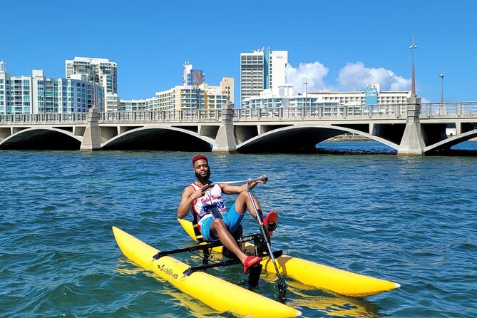 Adventure Water Bike in Condado Lagoon, San Juan - Pedaling toward Los Hermanos bridge