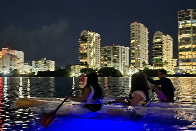 Clear LED Kayaking in Condado Lagoon - The safety class comes before the fun
