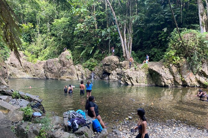 El Yunque Rainforest Morning River and Hike Adventure - Tinajas waterfall, swimming pool, and rope swing