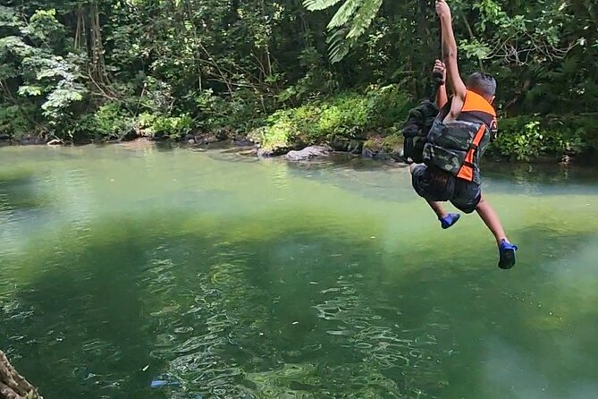 El Yunque Ziplining with River and Beach Visit - The rappel section adds a different kind of challenge