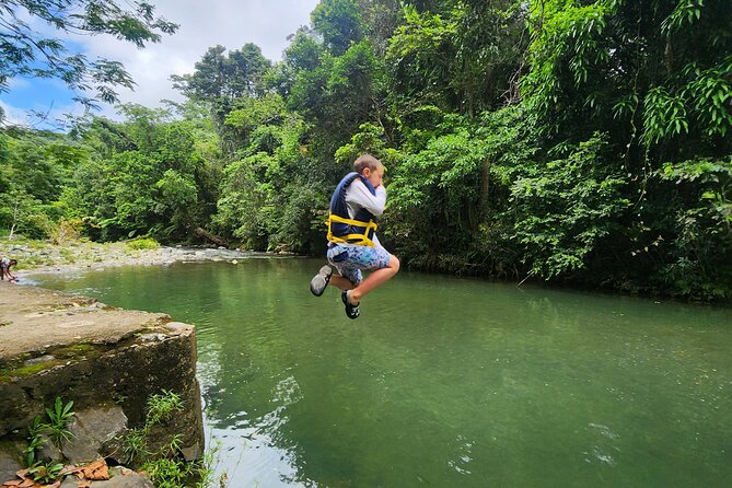 El Yunque Ziplining with River and Beach Visit - The short forest walk to the Mameyes River