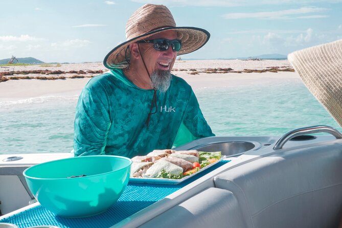 Power Catamaran All Included Island Trips - The coral reef stop at 18 to 25 feet