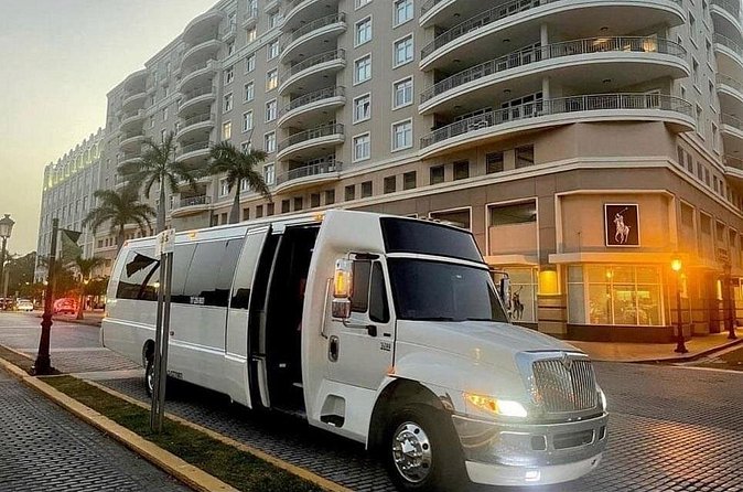 Private Party Bus Tour in Puerto Rico - La Placita de Santurce after dark
