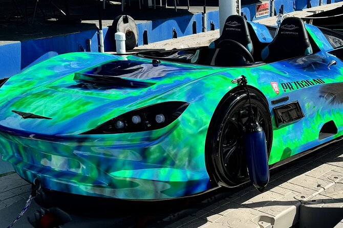 San Juan PR Watersports Car Rental Green McLaren - The safety briefing and getting ready for saltwater