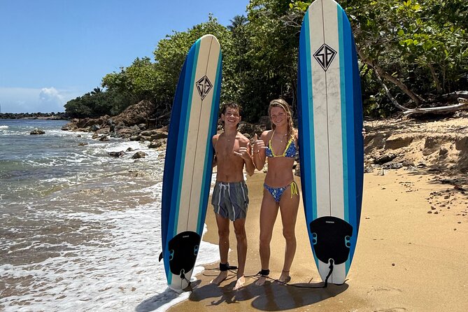 Surfing Lesson, Rincon PR - Learning the basics on the sand